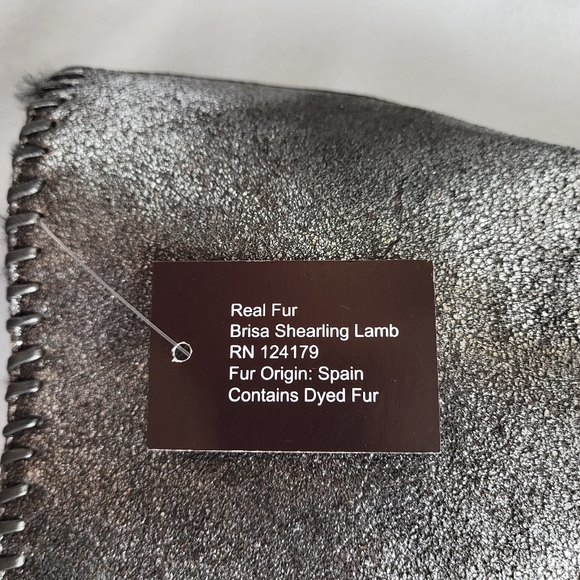 Trask Audra Silver Pewter shiny Shearling lined boots - Picture 12 of 16